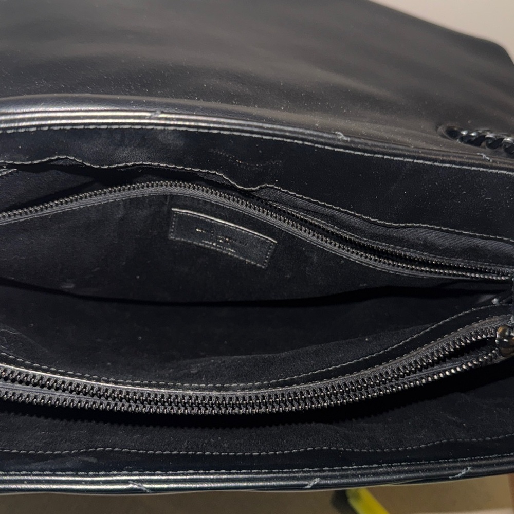 Yves Saint Laurent Black Chevron Shoulder Bag - Picture 12 of 15